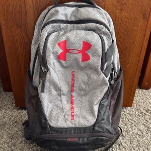 Under Armour Men's Backpack in Gray with Red Accents